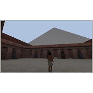 Khafre Pyramid Complex model: Site: Giza; View: Khafre Pyramid Temple (model)